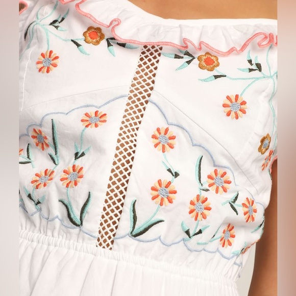 NWT Embroidered Floral Mini Dress - Picture 2 of 9